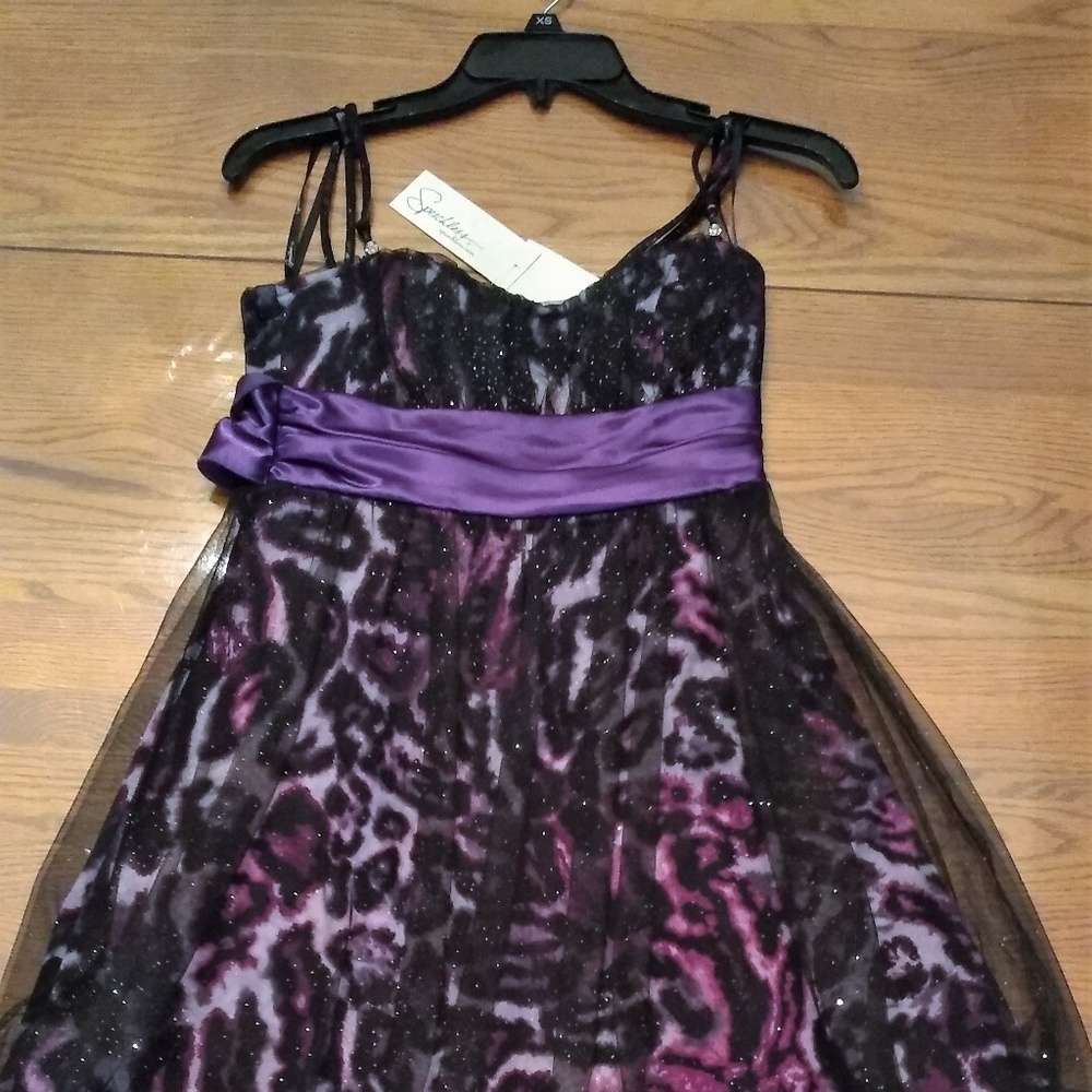 Purple and Cheetah Print Party Dress